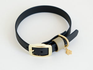 Collar "Tinni" Black with beige belt loop