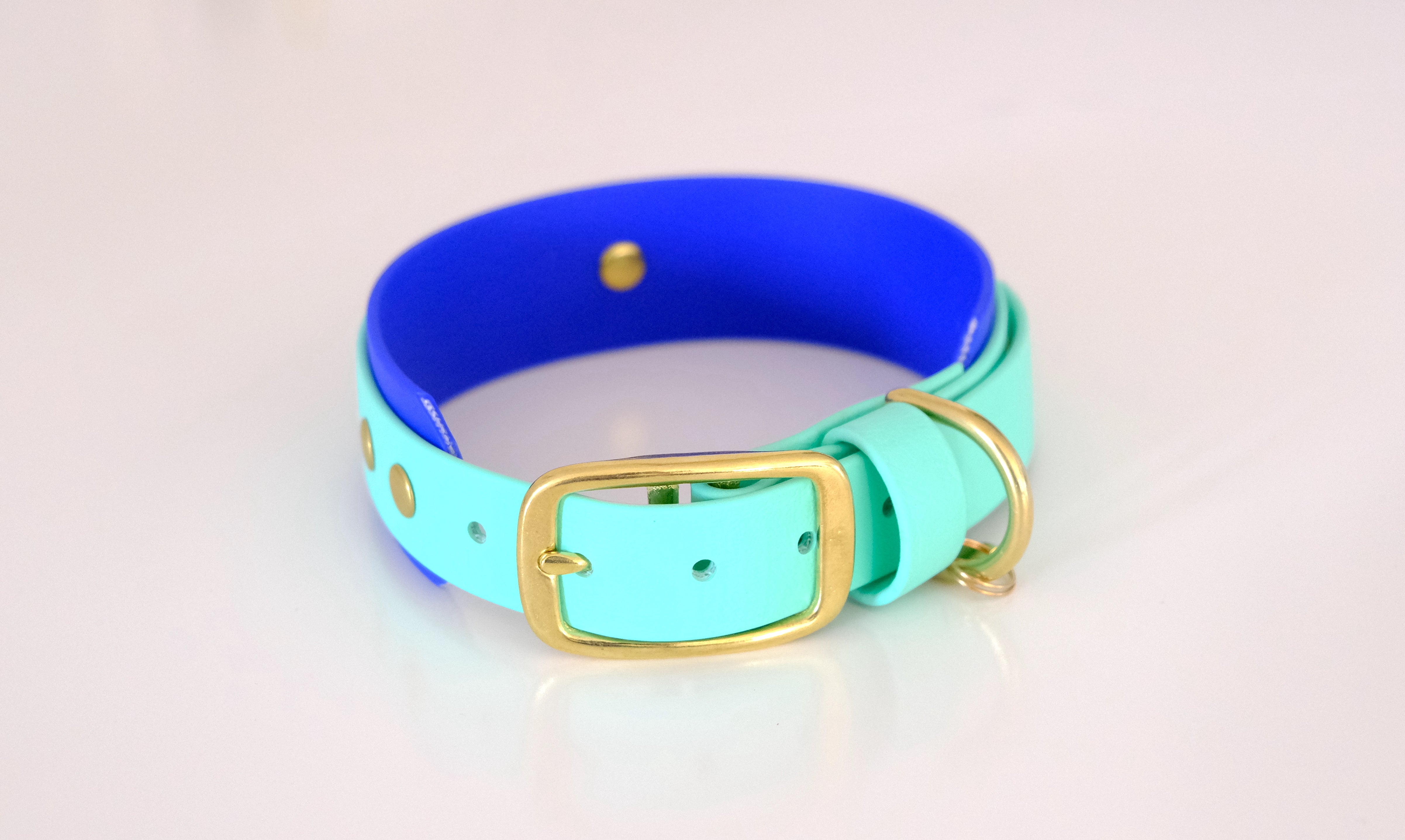 Collar "Macaruni" Mint & neon blue