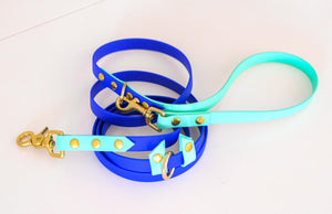 Hands-free leash Mint& electric blue