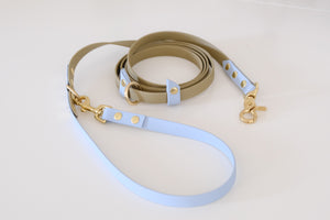 Hands-free leash Light olive & pastel blue