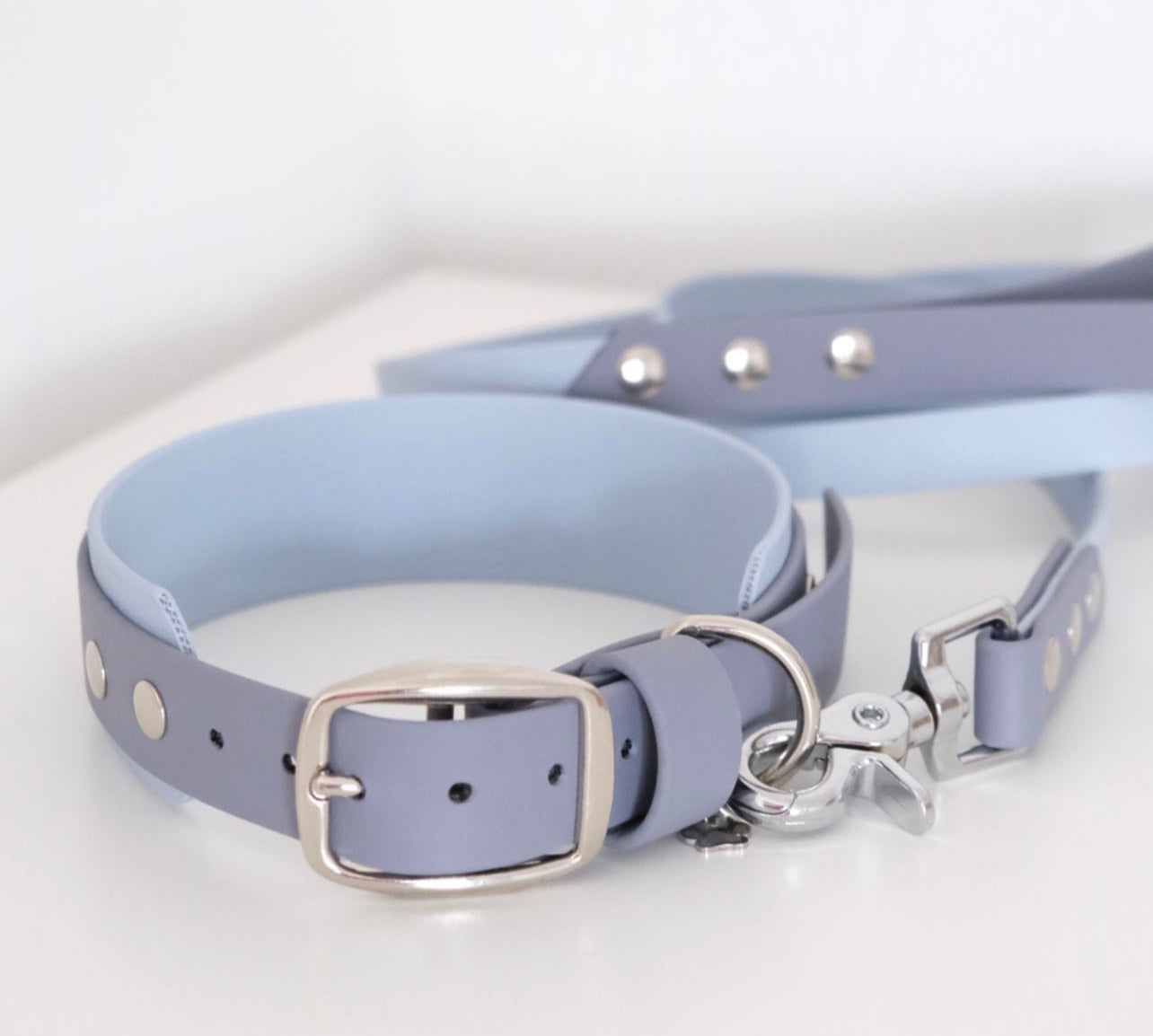 Collar "Macaruni" Pastel blue &  grey